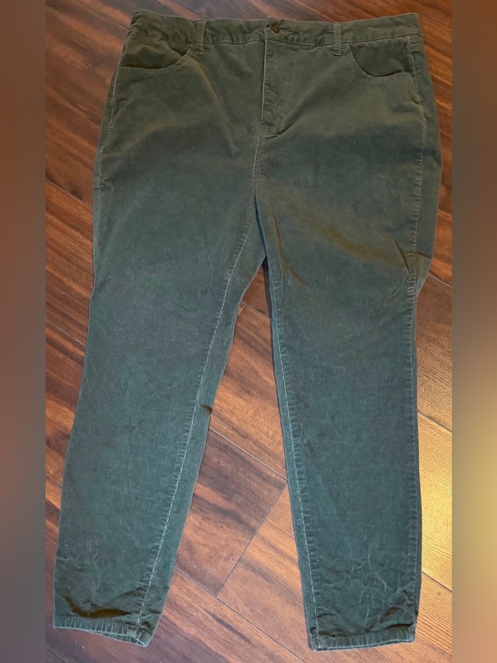 Terra & Sky Olive Green Corduroy Skinny Pants